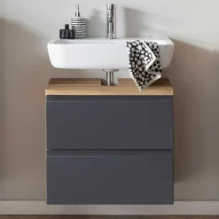 60cm Unterbeckenschrank in Grau & Wildeiche - Jambi