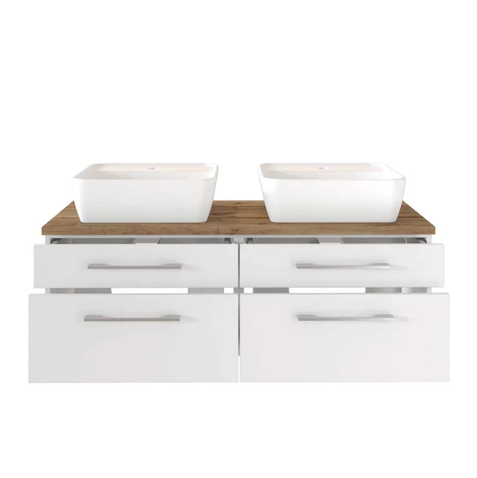 120cm Waschtisch für 2 Personen in Weiß - Enwicos