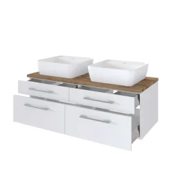 120cm Waschtisch für 2 Personen in Weiß - Enwicos