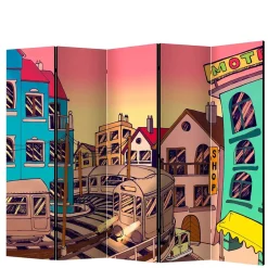 Comic Motiv Paravent mit Stadt Ansicht - Barna