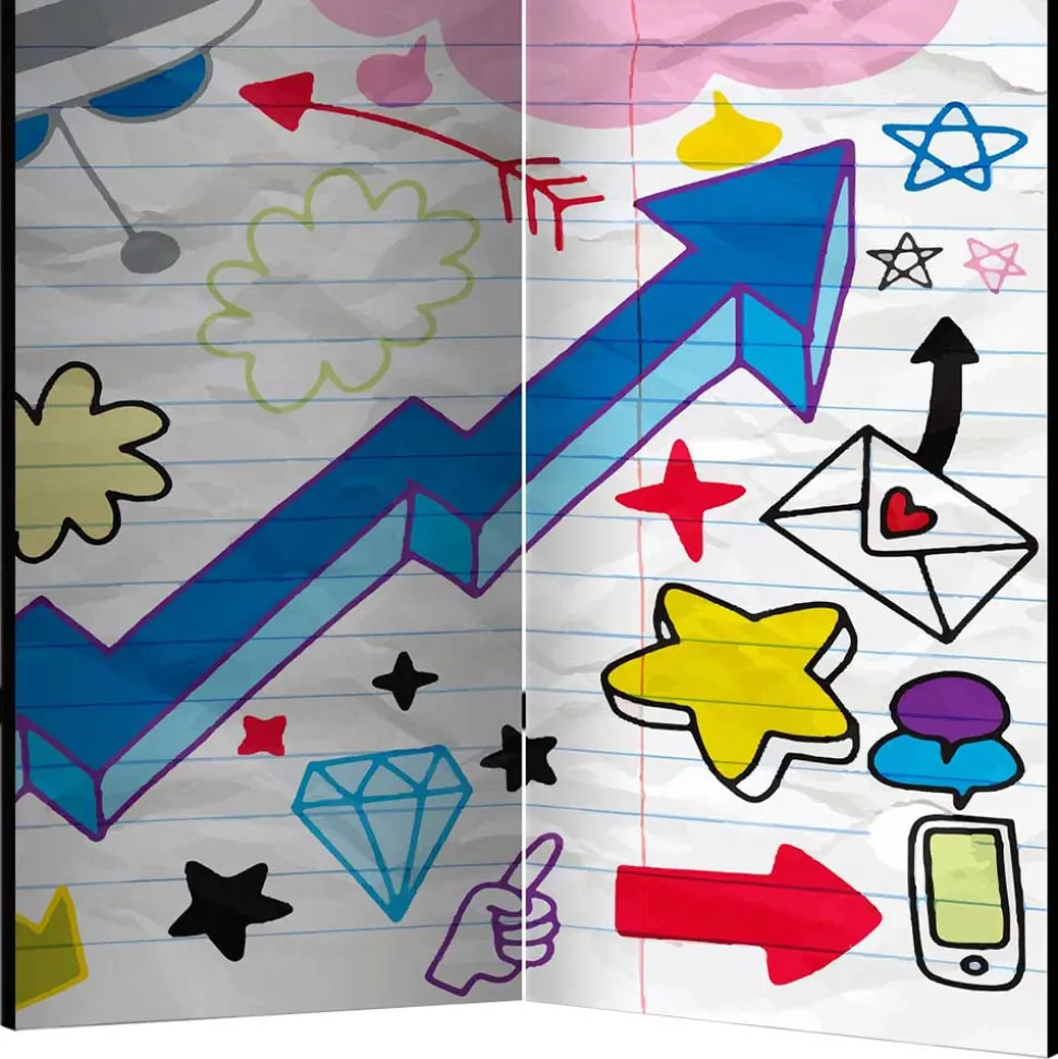 Comic Style Paravent mit bunten Motiven - Patasano