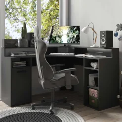 Computer Winkeltisch in Anthrazit - Ricky