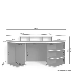 Computertisch in Schwarz mit Aufsatz - Iscian