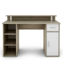 Computertisch in Sonoma-Eiche und Weiß - Bojan