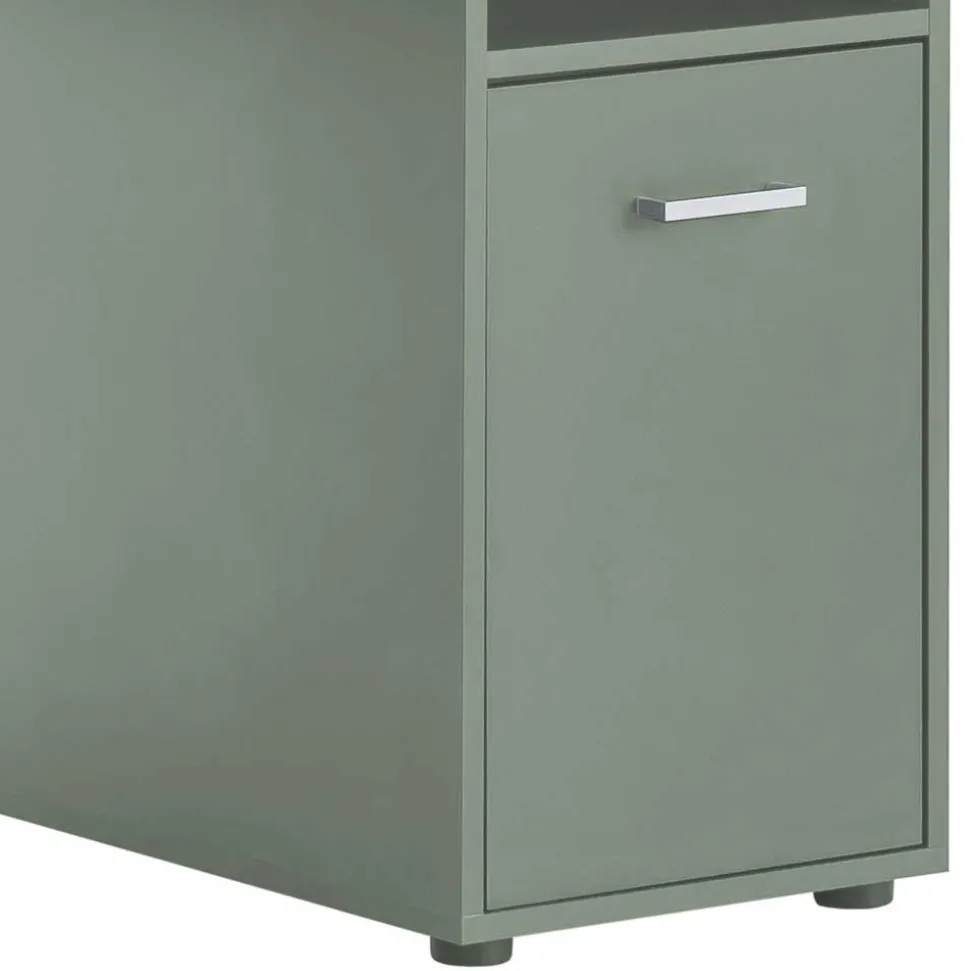 Computertisch mit Aufsatz in Graugrün - Tageda