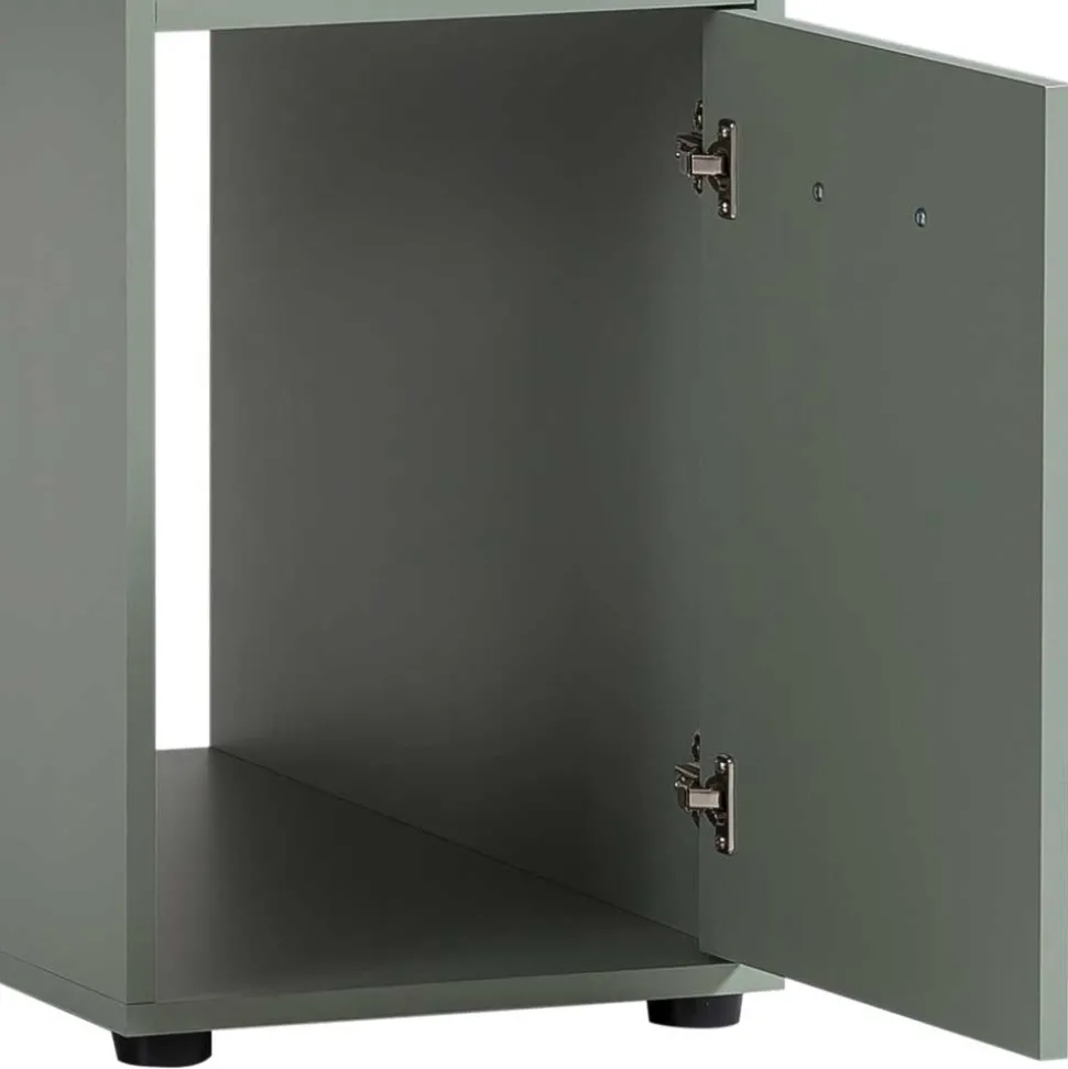 Computertisch mit Aufsatz in Graugrün - Tageda