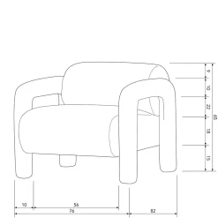 Cooler Designer Sessel in Beige Samt - Sestron