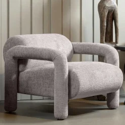 Cooler Designer Sessel in Beige Samt - Sestron