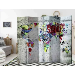 Cooler Paravent Weltkarte & Graffiti - Pears