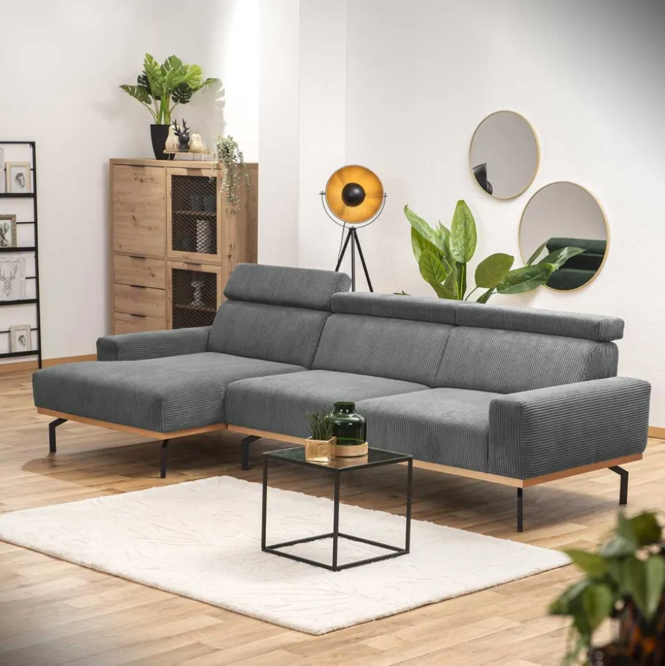 Cord L-Sofa mit verstellbarer Rückenhöhe - Jaypur