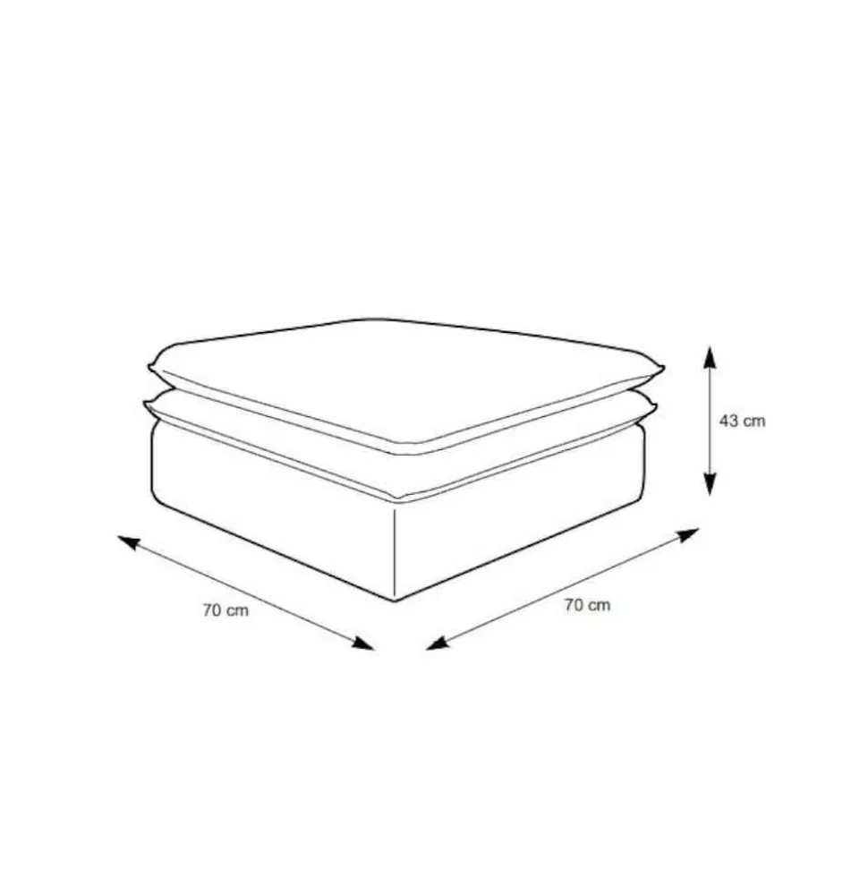 Cord Polsterhocker in Hellgrau - Tessina