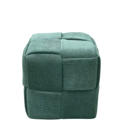 Cord Pouf in Dunkelgrün - Glory