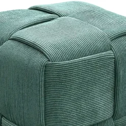 Cord Pouf in Dunkelgrün - Glory