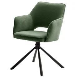 Cord Tischsessel in Oliv Grün - Emilio (2er Set)