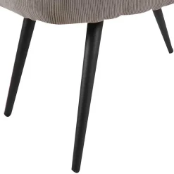 Cordsessel und Fußhocker in Grau - Zoryano (zweiteilig)