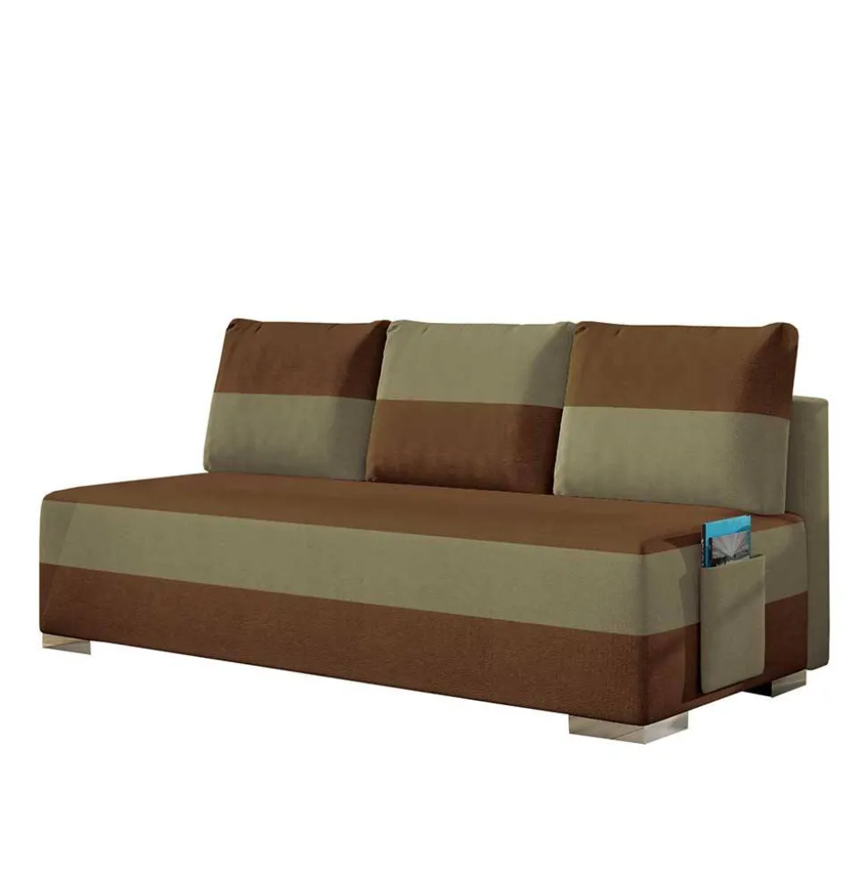 Couchbett mit Federkern in Rostbraun und Beige - Jemayno