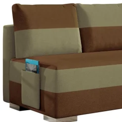Couchbett mit Federkern in Rostbraun und Beige - Jemayno