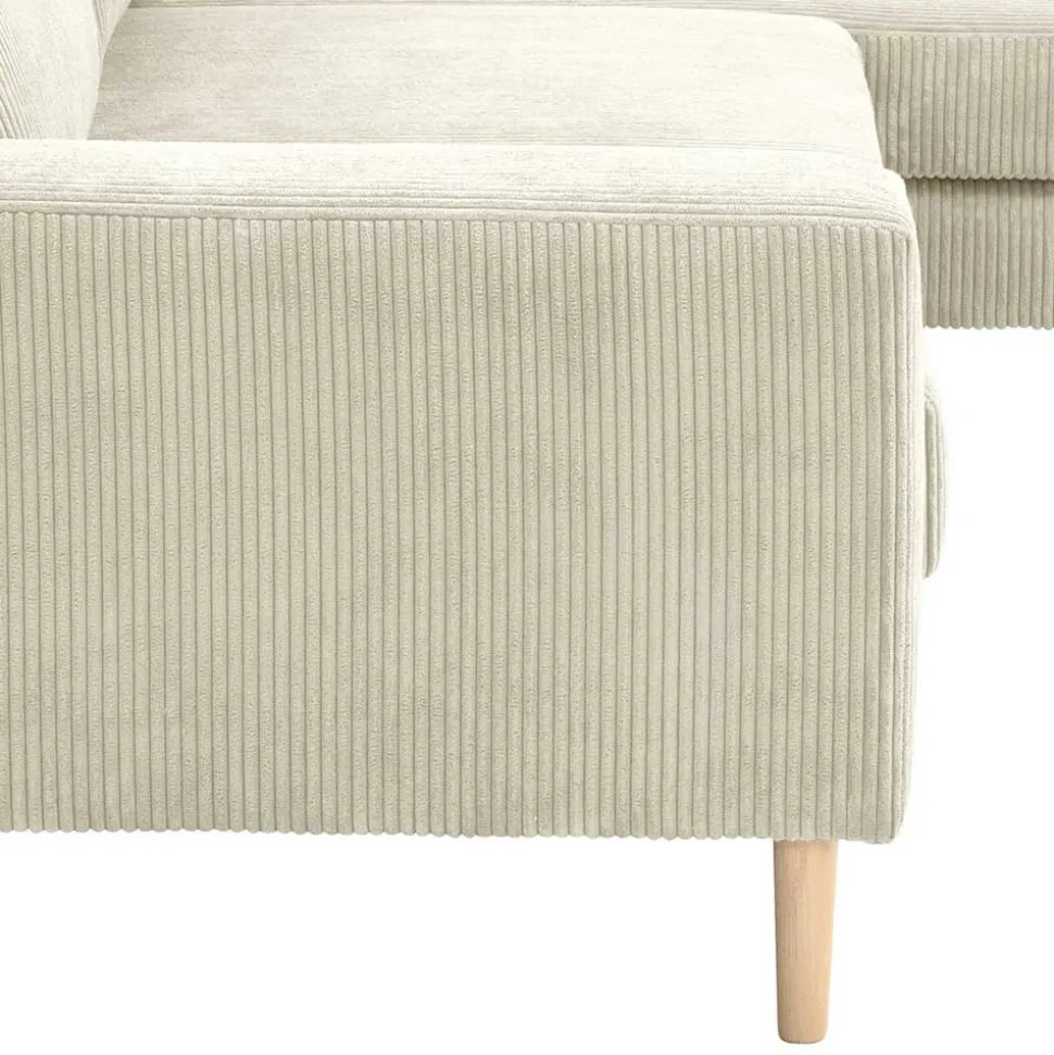 Couchecke in Cremeweiß Cordbezug - Zubella