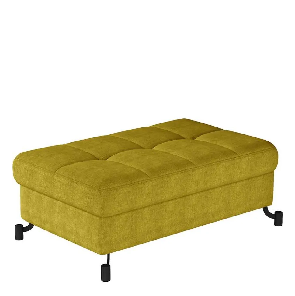 Couchhocker in Currygelb Stoffbezug - Tobrina