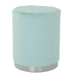 Couchhocker in Hellblau mit Silber - Lightning