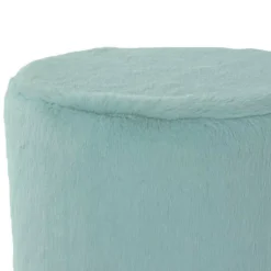 Couchhocker in Hellblau mit Silber - Lightning