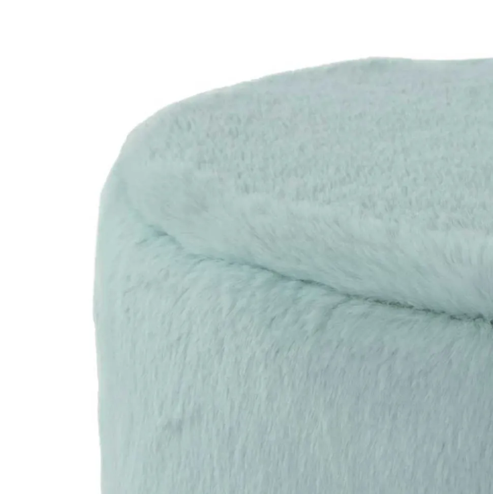 Couchhocker in Hellblau mit Silber - Lightning