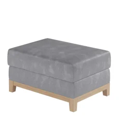 Couchhocker in Hellgrau Chenille - Uclavera