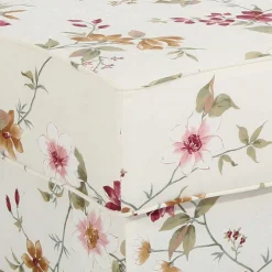 Couchhocker in Weiß mit Blumen Muster - Salines