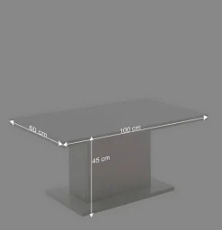 Couchtisch auf Säulengestell in Lichtgrau - Apulco