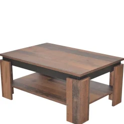 Couchtisch in Holzoptik Antik & Schwarz - Jimy