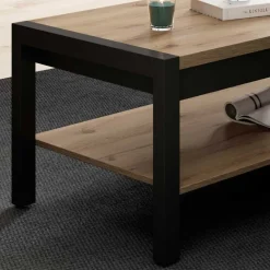 Couchtisch mit Ablage in Wildeiche Holzoptik - Zavorra