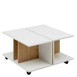 Couchtisch mit Ablagen auf Rollen - Hurada