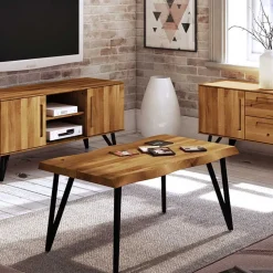 Couchtisch mit Baumkante aus Wildeiche geölt - Mandirov