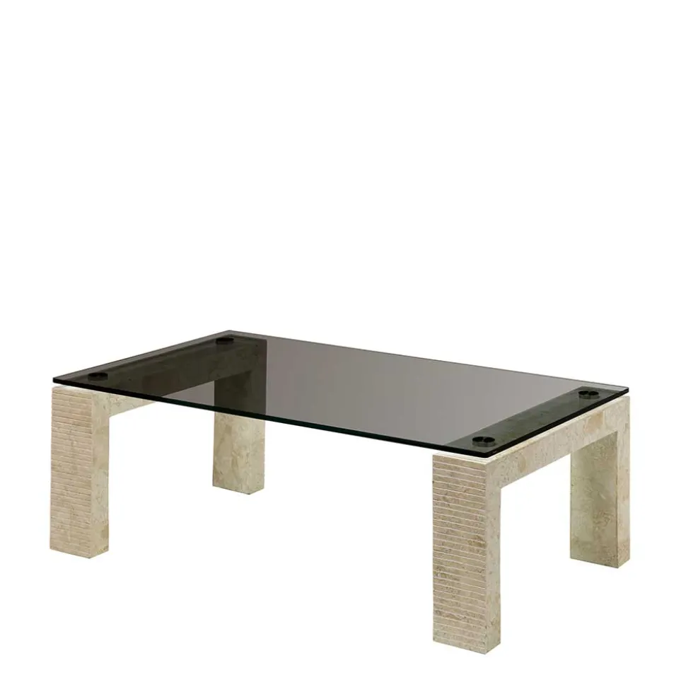 Couchtisch mit Glasplatte in Bronze getönt - Finanun