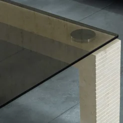 Couchtisch mit Glasplatte in Bronze getönt - Finanun