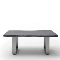 Couchtisch mit Naturkanten Holzplatte in Grau - Kassanda