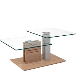 Couchtisch mit zwei Glasplatten modern - Olbiancas