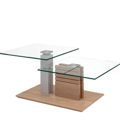 Couchtisch mit zwei Glasplatten modern - Olbiancas