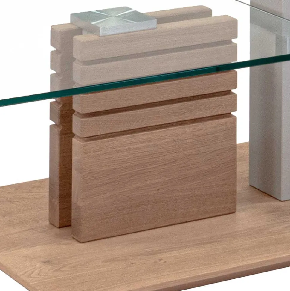 Couchtisch mit zwei Glasplatten modern - Olbiancas