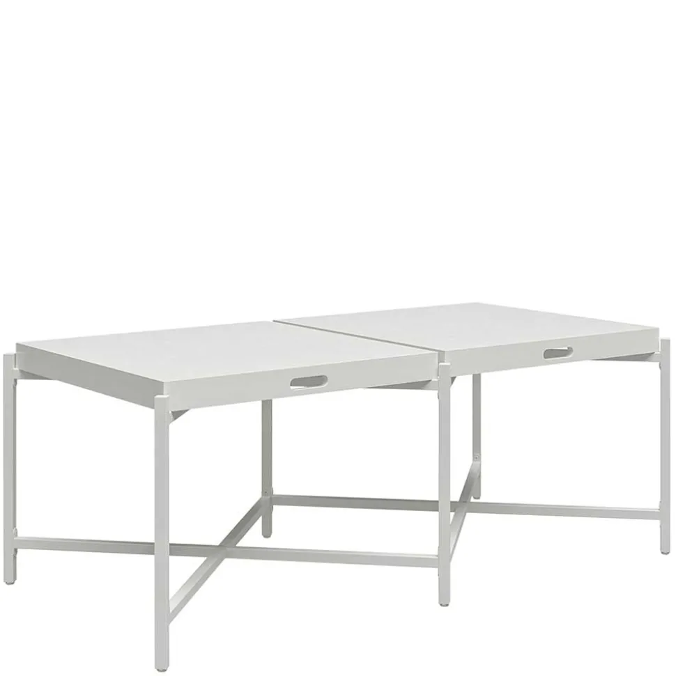 Couchtisch mit zwei Tabletts in Weiß - Vereny