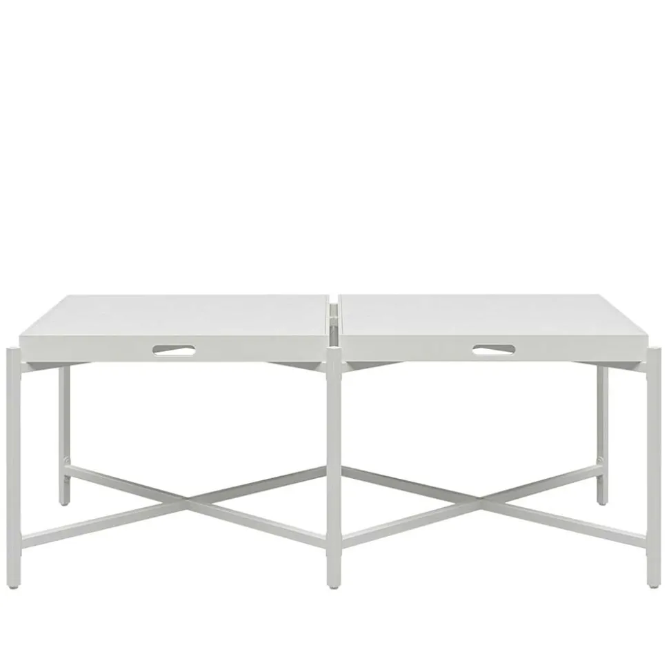 Couchtisch mit zwei Tabletts in Weiß - Vereny