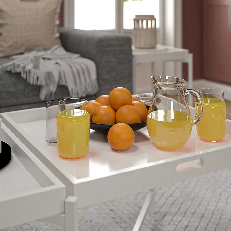 Couchtisch mit zwei Tabletts in Weiß - Vereny