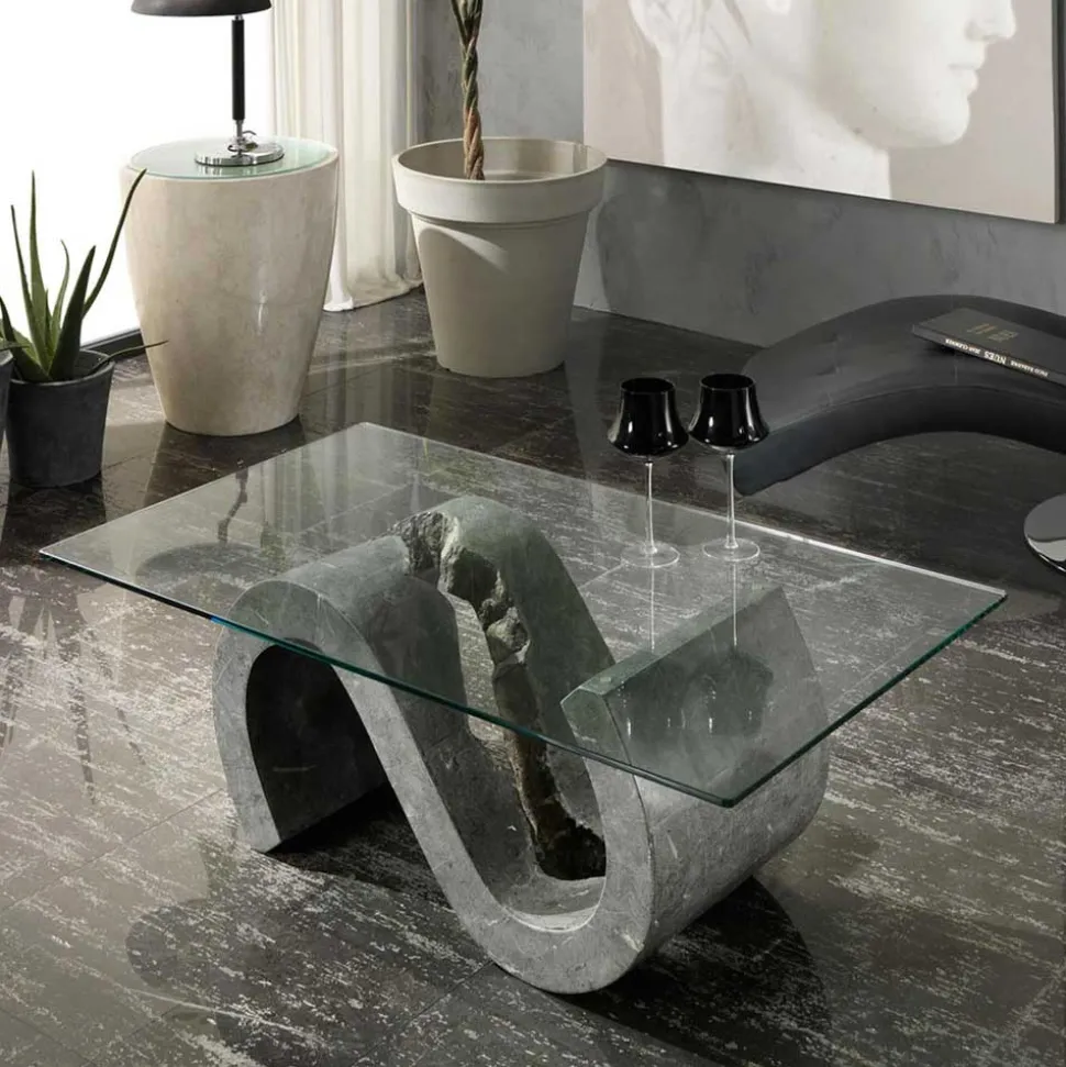 Couchtisch Varagosta aus Stein und Glas