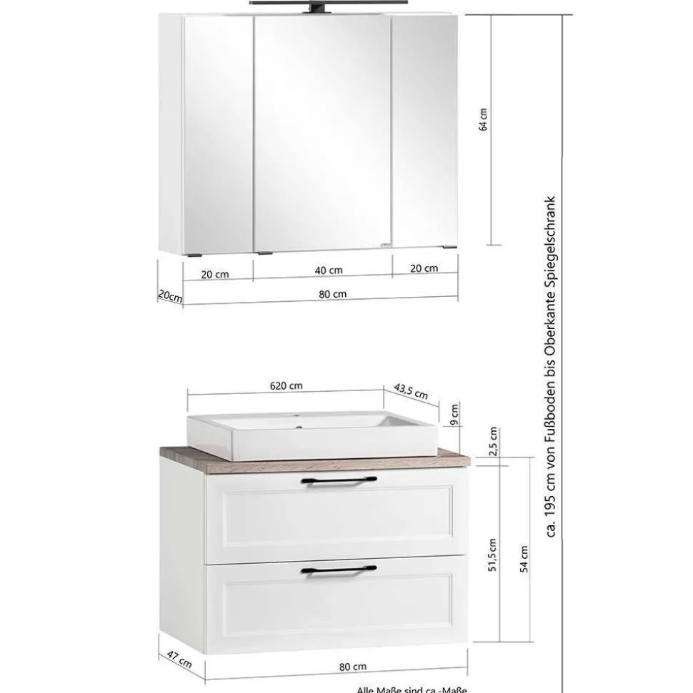 Country Badblock Möbel Set - Gyatso (vierteilig)