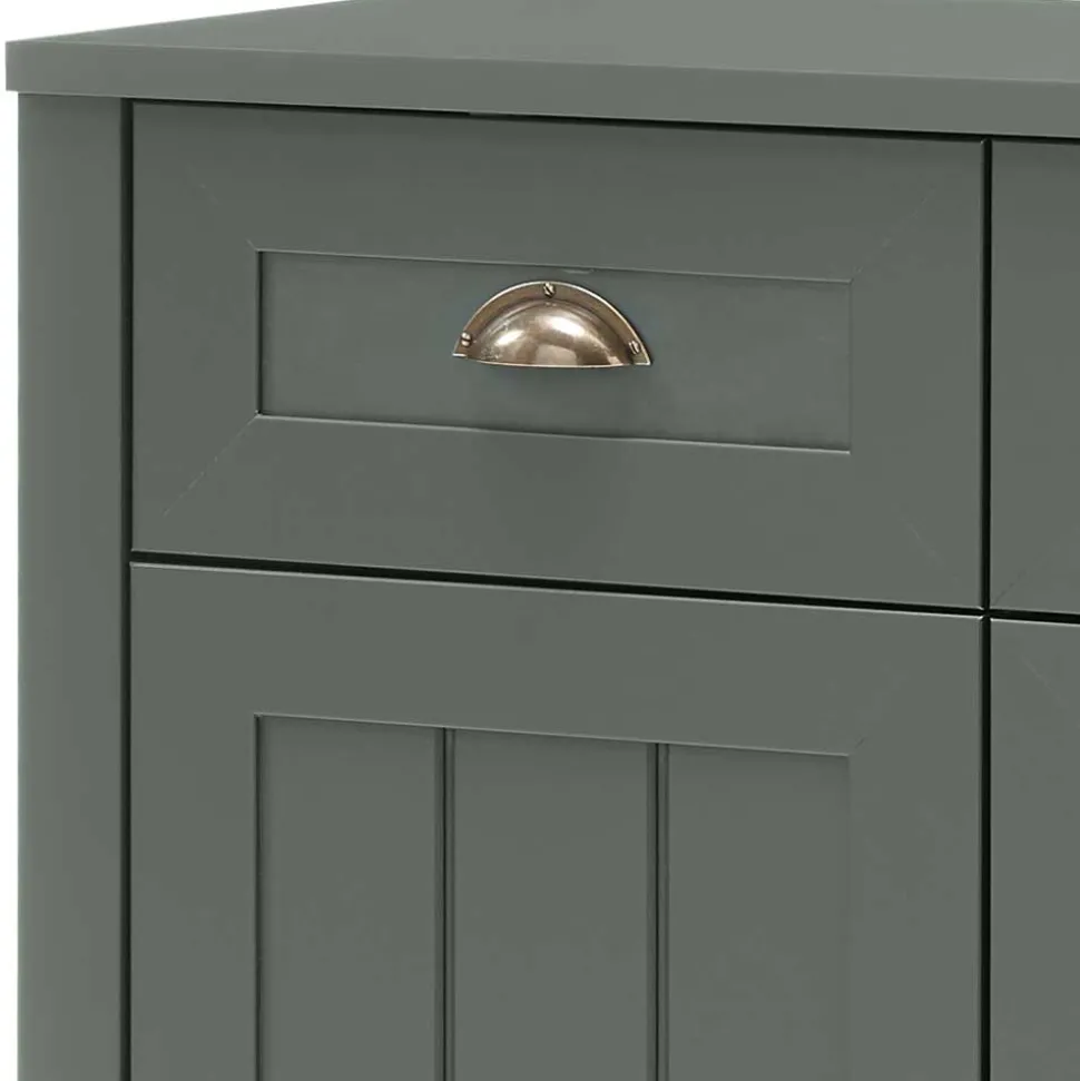 Country Kombi-Kommode in Dunkelgrün - Niestov