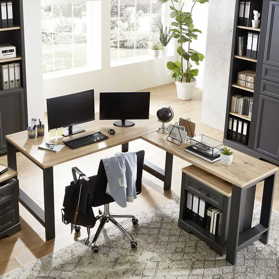 Country Style Eckschreibtisch zweifarbig - Joe