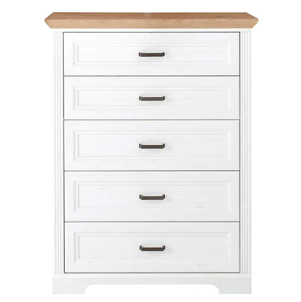 Country Style Hochkommode mit fünf Schubladen - Mehady