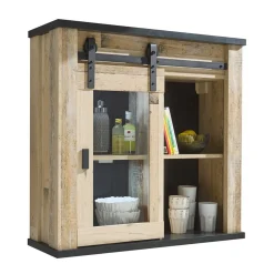 Country Style Oberschrank mit Glas Schiebetür - Garisa