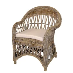 Country Style Rattansessel in Grey Wash - Lazium