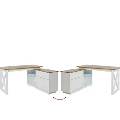 Country Style Schreibtisch mit Seitenregal - Ristina